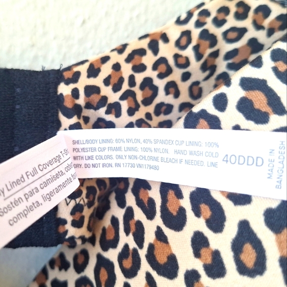 Auden Animal Print Lightly Lined Full Coverage T-Shirt Women's Bra Size 40DDD - Picture 8 of 9